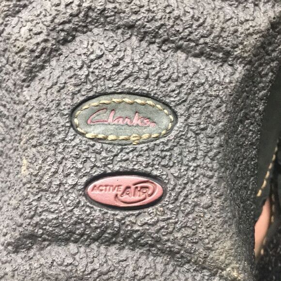 Clarks Artisan Slip Black Nubuck Leather Clogs Mules Size 10 Narrow - Picture 13 of 16